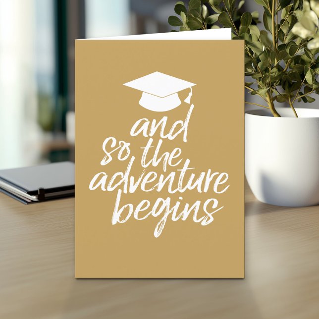 Und so beginnt das Abenteuer - Abschluss Karte (And so the adventure begins - Custom Graduation Greeting Card)