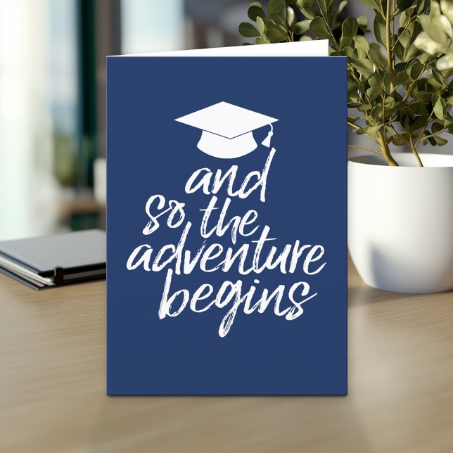 Und so beginnt das Abenteuer - Abschluss Karte (And so the adventure begins - Custom Graduation Greeting Card)