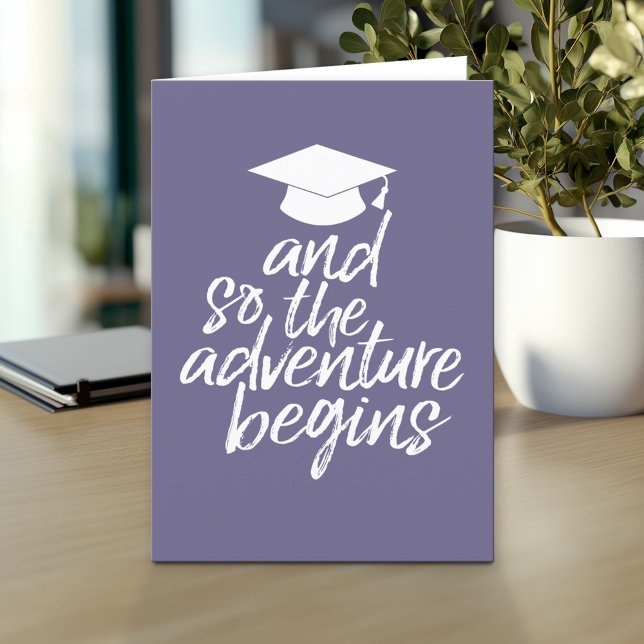 Und so beginnt das Abenteuer - Abschluss Karte (And so the adventure begins - Custom Graduation Greeting Card)