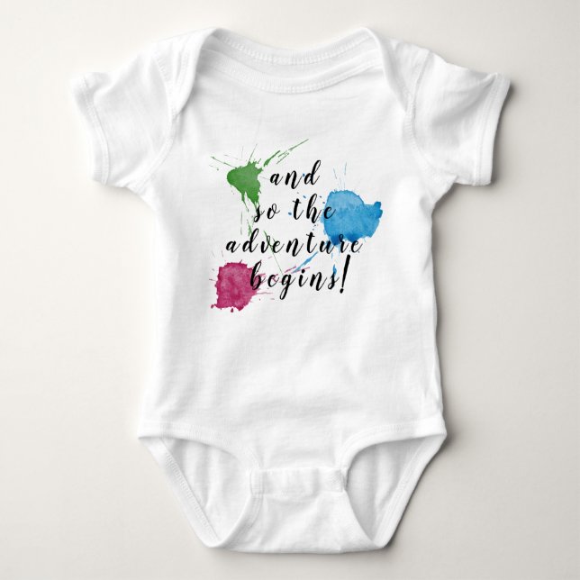 Und so beginnt das Abenteuer! Baby Strampler (Vorderseite)