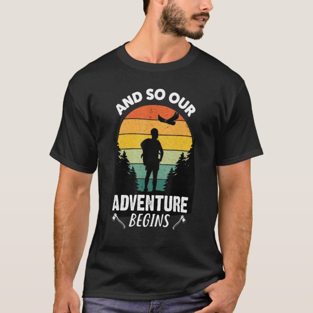 Und so beginnt das Abenteuer Wandern T-Shirt (Vorderseite)
