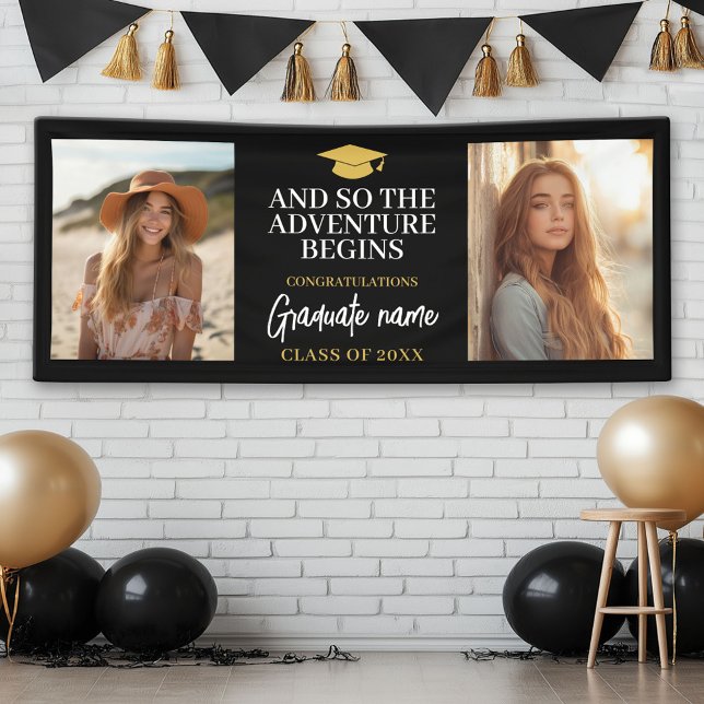 Und so erwartet das Abenteuer Modernes Abschluss 2 Banner (Custom Graduation Banner)