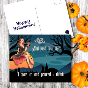 Und so goss ich einfach einen Halloween Drink Feiertagspostkarte