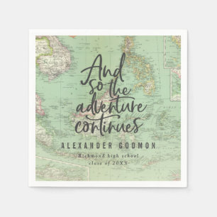 Und so setzt das Abenteuer mit der Abschlussfeier  Serviette