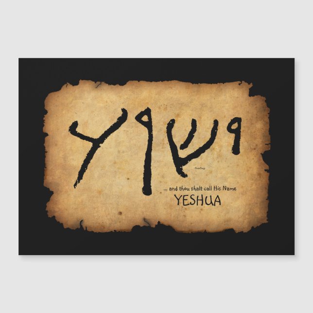 … und Tausend shalt Anruf sein Namens"Yeshua Magnetkarte (Vorderseite)