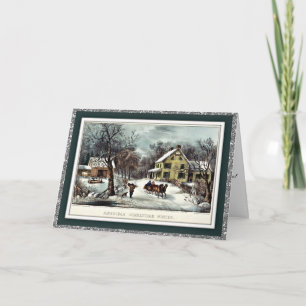 und Vintage Weihnachtskarten Feiertagskarte