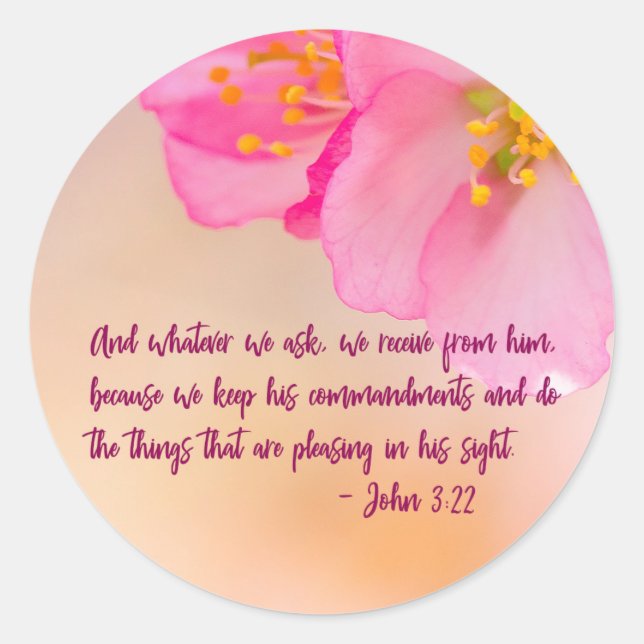 Und was auch immer wir Christliche florale Inspira Runder Aufkleber (Vorderseite)