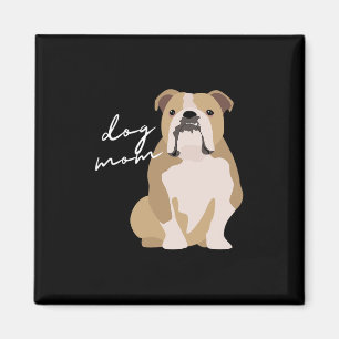 Und weiße englische Bulldogge Hundemutter Frau Magnet