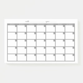 Undated Sticky Note Calendar - Grau Post-it Klebezettel