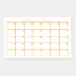 Undated Sticky Note Calendar - Yellow Post-it Klebezettel