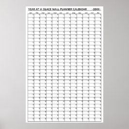 Undatierter Jahresübersichts-Wandplaner-Kalender Poster