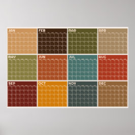 Undatierter leerer Kalenderplaner im warmen Herbst Poster