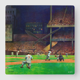 Under The Lights by John Falter Quadratische Wanduhr