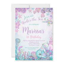 Under the Sea Animals Birthday Invitation