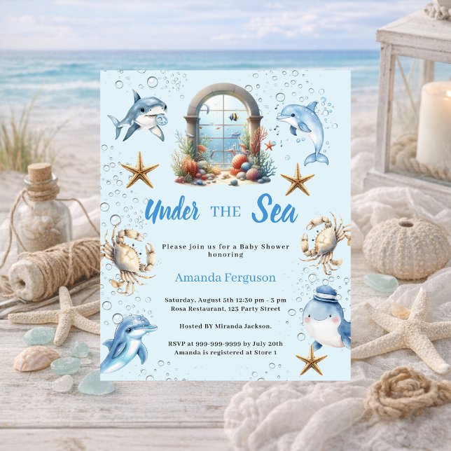 Under the sea animals boy Baby Shower invitation (Von Creator hochgeladen)