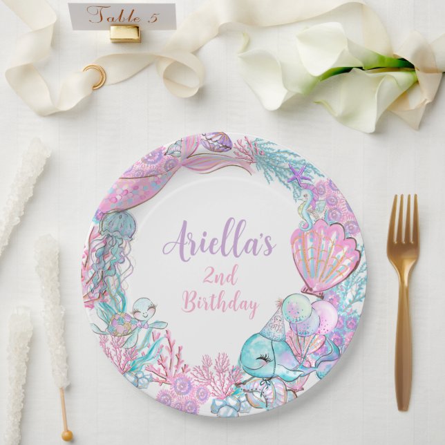 Under the Sea Animals Custom Paper Plates Pappteller (Hochzeit)