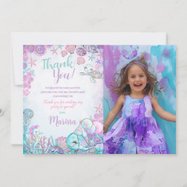 Under the Sea Animals Thank You Cards with Photo Einladung