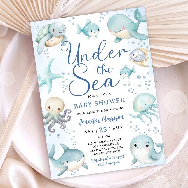 Under The Sea Baby Shower Boy Cute Ocean  Einladung (Von Creator hochgeladen)