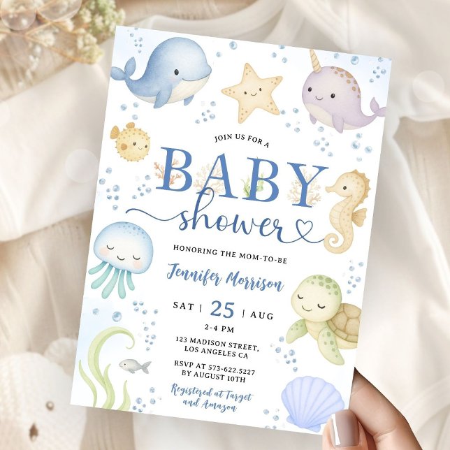 Under The Sea Baby Shower Boy Ocean Einladung (Von Creator hochgeladen)