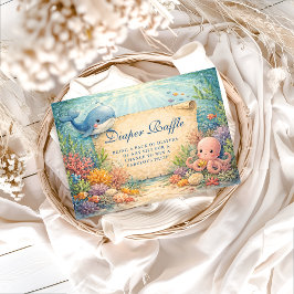 Under The Sea Baby Shower Diapper Raffle Begleitkarte