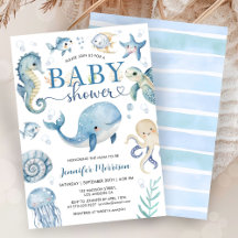 Under The Sea Baby Shower Junge Blaue Ozean
