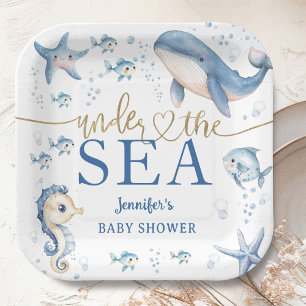 Under The Sea Baby Shower Junge Blaues Meer Pappteller
