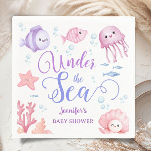 Under The Sea Baby Shower Mädchen Rosa Ozean Tiere Serviette