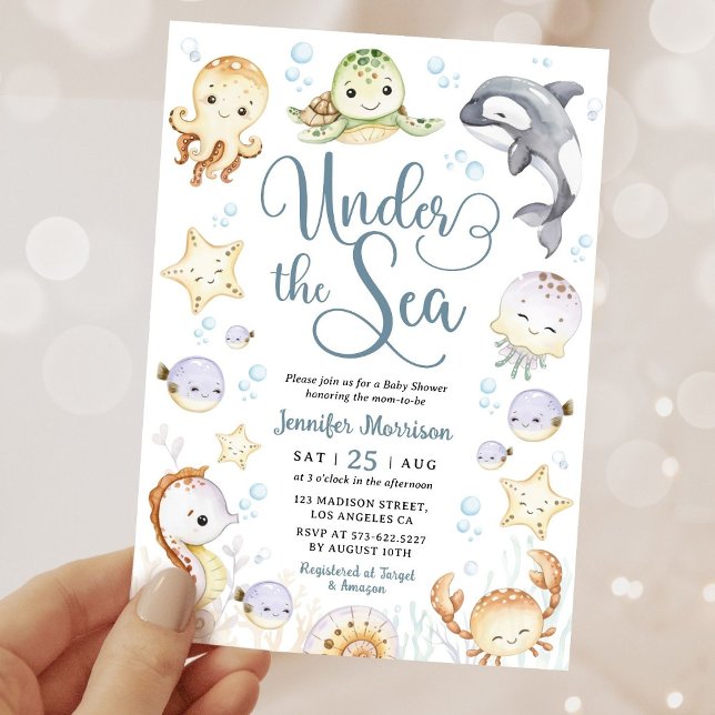 Under The Sea Baby Shower Ocean Gender Neutral Einladung (Von Creator hochgeladen)