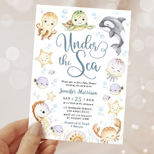 Under The Sea Baby Shower Ozean Geschlechtsneutral Einladung