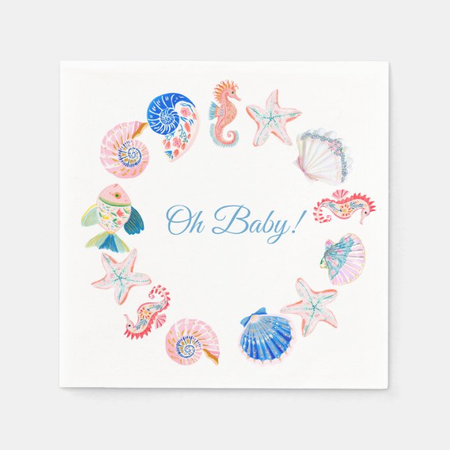Under the Sea Baby Shower  Serviette (Vorderseite)