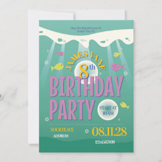 Under the Sea Birthday Invitation – Marine Life  Einladung