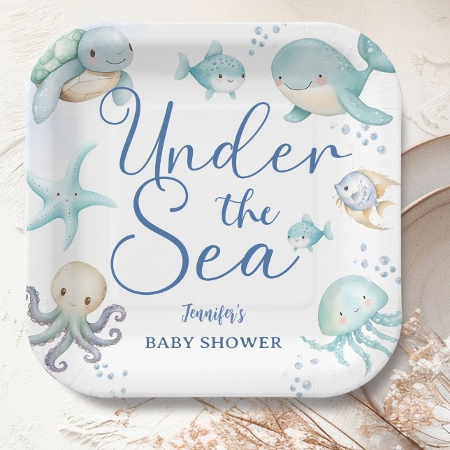 Under The Sea Boy Ocean Baby Shower Pappteller (Von Creator hochgeladen)