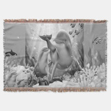 Under The Sea Dolphin Throw Blanket