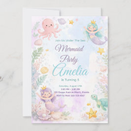Under The Sea Mermaid Birthday Invitation Einladung