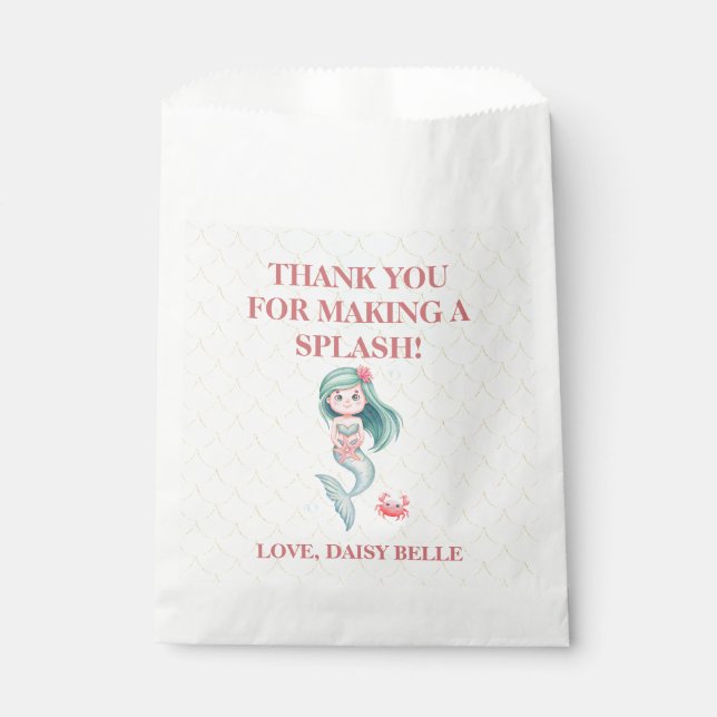 Under The Sea Mermaid Girls Baby Shower Geschenktütchen (Vorderseite)