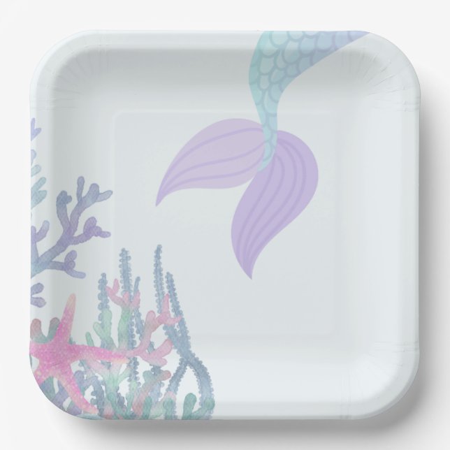 Under the Sea Mermaid Matching Pappteller (Vorderseite)