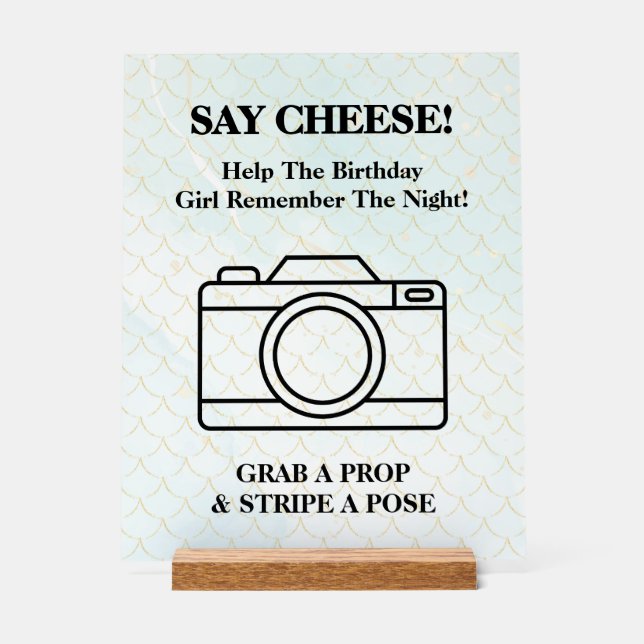 Under The Sea Mermaid Selfie Acrylic Sign Acrylschild (Vorderseite)