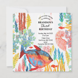 Under The Sea Ocean Animal watercolor Birthday Einladung