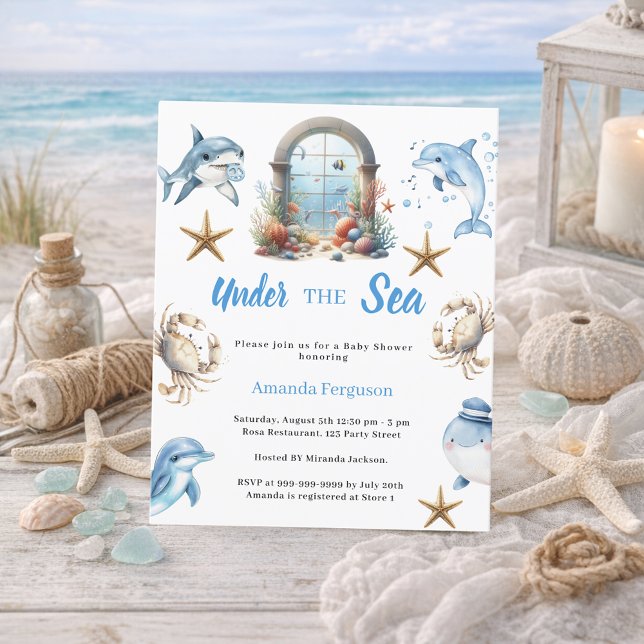 Under the sea ocean animals Baby Shower invitation (Von Creator hochgeladen)