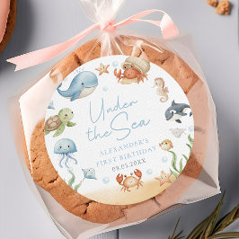 Under The Sea Ocean Animals Birthday Sticker