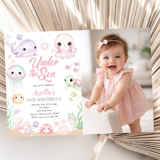 Under the Sea Ocean Animals Photo Einladung