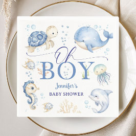 Under The Sea Ocean Baby Shower Boy Paper Napkins Serviette