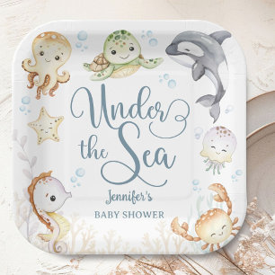 Under The Sea Ozean-Baby-Party geschlechtsneutral  Pappteller