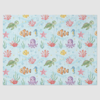 Under the Sea Party Colourful Ocean Creatures Seidenpapier