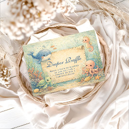 Under the Sea Storybook Baby Shower Diapper Raffle Begleitkarte