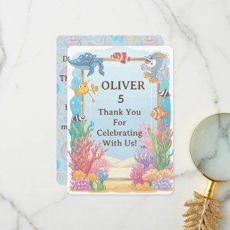 Under the Sea Thank You Card, Oliver Birthday Dankeskarte