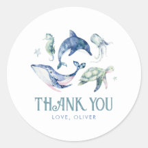 Under the Sea Thank You Stickers