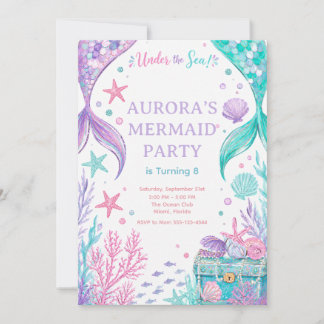 Under The Sea Watercolor Party Invite Einladung