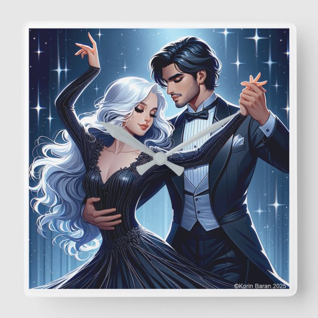 Under The Sky - Romantic Wall Clock Quadratische Wanduhr (Vorderseite)