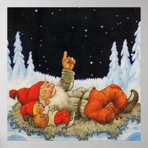 "Under the Stars" Gnomes von Jenny Nystrom Poster